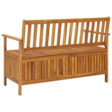 Qnotici Panca da Giardino con vano Contenitore 120 cm, Box Contenitore, mobili da Giardino, Panca in Legno, Panca, Cuscino Box, Legno massello, Acacia