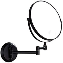 LYHY Specchio cosmetico da Parete 3X Nero, Specchio ingranditore Girevole a 360 °, Specchio da Barba per Il Bagno,? Specchio cosmetico bifacciale da 20 cm, Specchio da Parete Pieghevole