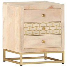 Tidyard Comodino Classico con 3 Cassetti in Legno Massello di Mango 40x30x50 cm,Comodino Camera da Letto,Comodino Cameretta,Comodino Classico,Comodino con Cassetti,Comodino Rustico