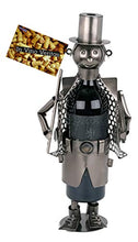 Brubaker Porta Bottiglia da Vino dal Raffinato Design spazzacamino - Scultura in Metallo con Biglietto d'auguri