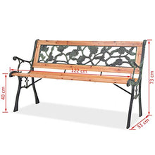 vidaXL Panchina da Giardino XL con Schienale con Rose Ghisa Panca per Esterni