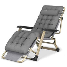 ZHICHENG Confortevole Zero-gravità reclinabile Terrazza reclinabile Pieghevole reclinabile all'aperto Ufficio Spiaggia reclinabile Extra Ampio Patio Sedia Sdraio con Cuscini