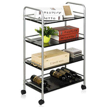 LYM &ripiano di stoccaggio Mensola da Cucina, Metallo Bagno Rack Rack Organizzatore Multifunzione da Terra Organizer Unit-4 Strati Scaffale di Finitura