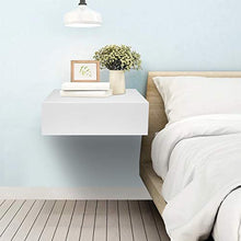 Zerone Cassettiera Basso da Letto,Comodino alla Moda con Cassetti in MDF+Legno di Pino Cassettiera Camera da Letto Sospeso con Carica 25 kg Bianca 30x46x15 cm