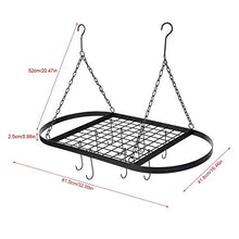 CHHD Portapentole, portautensili da Cucina Appeso a soffitto Nero, mensola portautensili Organizer con 10 Ganci Staccabili