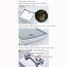 AJH Specchio da Bagno Specchio da Trucco da 8 Pollici a LED Specchio da Trucco Quadrato Specchio da Barba per Bagno Specchio da Trucco Pieghevole in Acciaio Inossidabile