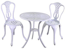 giordano shop Set Tavolo e 2 Sedie da Giardino in Alluminio Siracusa Bianco