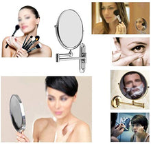 Trucco Specchio A Parete A Muro Specchio Bagno Specchio A Doppia Faccia Vanity Specchio d'Ingrandimento Girevole Estensibile (190x82x183mm)