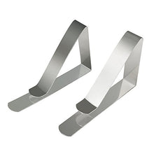 Jazzka Tovaglia Clip in Acciaio Inox Fermatovaglia Panno Tavolo Copertura Pinza Triangolare Cartella 4.5cm per Outdoor Picnic Party Argento 12 Pezzi