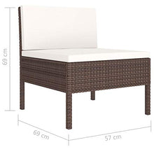 Tidyard Set 3 pz Divani da Giardino Modulaie per Esterno a 3 Posti in Polyrattan Marrone/Nero,Divano da Giardino 3 Posti,Divano da Esterno 3 Posti,Divano in Rattan,Divano Modularre,Divano Esterno
