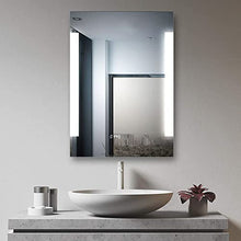 HOKO® Specchio da bagno a LED illuminato con orologio digitale, 60x80cm, specchio da bagno a LED, classe energetica A+ 030