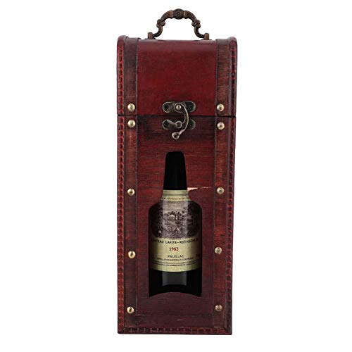 Scatola del Vino,Contenitore di Vino, scatole di Vino Scatola di immagazzinaggio di Vino Rosso dell'Annata di Legno Singola Scatola di Regalo di Vino in Legno Portatile
