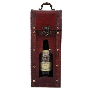 Scatola del Vino,Contenitore di Vino, scatole di Vino Scatola di immagazzinaggio di Vino Rosso dell'Annata di Legno Singola Scatola di Regalo di Vino in Legno Portatile