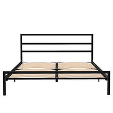 WGYDREAM Letto Base Solida della Rete Letto Singolo in Metallo Struttura del Letto Nera con Testiera Facile da Montare per Adulti Bambini Bambini, 140 X 200 Cm