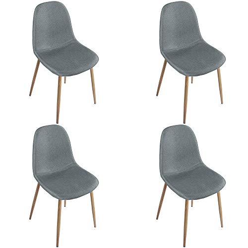 Dripex Sedia da Pranzo Set di 4 , Sedia da Sala da Pranzo ,Sedia da Reception, Sedie Antiscivole in Metallo , Seduta Morbida Imbottita Adatta per Soggiorno, Sala da Pranzo