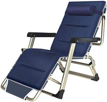Lettini e poltrone reclinabili da Giardino in Metallo a gravità Zero per Piccoli spazi | Lettino Prendisole reclinabile per Adulti in Magazzini o salotti in Ufficio Heavy Duty Pieghevole Blu