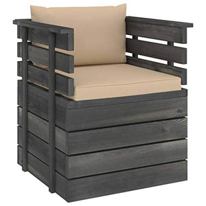 vidaXL Poltrona da Giardino con Cuscini in Legno di Pino