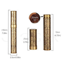 Compatto da Viaggio Tubo del Sigaro, Sigaro Sollievo Arte, Tubo di Bronzo, può Essere Conservato per Un Tubo Humidor, Ideale per I Viaggi, Gli Amanti del Sigaro,d'oro