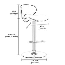 Sgabello Moderno ed Elegante con Schienale Confortevole in PU Resistente Watedr per Sala da Pranzo, sgabelli da Bar con Isola Regolabile in Altezza 22,4 '' ~ 30,3 ''