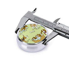 Scatola rotonda per medicina portatile, mini pillole in metallo, dispenser per pillole, borsa da tasca, regalo da viaggio, cane Beagle verde