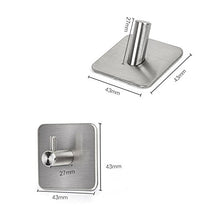 ViZe 4x Agganciare Gancio multifunzione in acciaio inox con 3M Sticker Adhesivo- Portasciugamani Gancio Cucina Bagno Camera Porta Guardaroba senza Forare