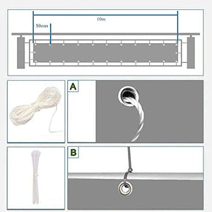 Frangivista per Balcone, Copri Ringhiera per Esterni, Frangivista Frangivento per Balcone Terrazzo, Paravento in Poliestere Resistente all'Acqua, con Occhielli, Grigio,80x400cm