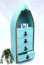 DanDiBo Comò Barca 412 Scaffale Bagno 117cm Shabby Armadio Armadio da Bagno Mobile da Bagno Scaffale (Blu)