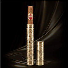 JKCKHA Scolpita in Bronzo Viaggio Portatile Cigar Box, Singolo Sealed Grande Diametro Regalo Scatola di imballaggio Cigar idratante Tubo, Alta qualità Buon Umore, Good Life