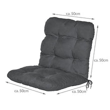 Beautissu Set di 2 Cuscini per sedie da Giardino Flair NL 100x50x8cm - Comoda e soffice Imbottitura - Ideale Anche per spiaggine - Grigio Grafite