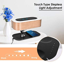 GJCrafts lampada da comodino da caricabatterie senza fili con Altoparlante Bluetooth, Lampada da Notte per albero da Modalità da Sonno Regolazione Continua touch dimmerabile lampada da tavolo.