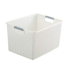 XIXIAO - Cesto portaoggetti in plastica in rattan, per camera da letto, per armadi, cassetti, armadio, cassettiera, 27 x 18,5 x 14,2 cm, colore: Bianco