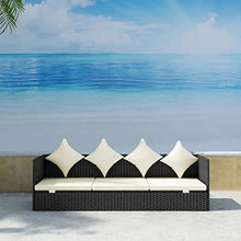 vidaXL Divano da Giardino con Cuscini Sofa con Cuscini Salotto Salottino Arredo Esterno Mobili da Giardino Sedile per Patio Grigio in Polyrattan