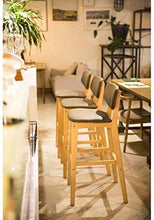 Sedie da cucina in legno imbottito Modern Dining sedia for Rustic Pub tessuto Bar Sgabello con schienale alto sedile imbottito Retro mobili Contatore Vintage gambe in legno massello Sgabelli schienali