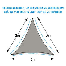 OKAWADACH Tenda a Vela Triangolo Poliestere Vela Ombreggiante Protezione Raggi 95% UV Vela Parasole Impermeabile per Terrazza Campeggio Giardino Piscina
