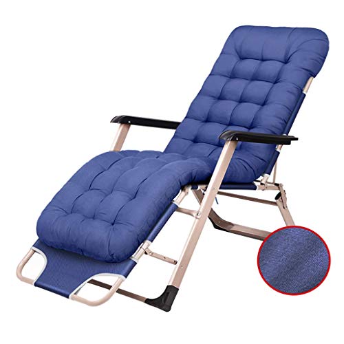 SHUAIIJUAN Sedia per il tempo libero domestico Outdoor pieghevole Lounge Patio sedie sdraio con imbottito for Campo Terrazzino Patio Giardino Pool Side Beach Yard, supporto 180kg (350lbs) - Blu