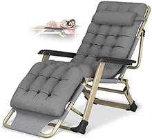 Sedia reclinabile Pieghevole Zero Zero Gravity Sedia Lounge Oversize XL, Sedie a sdraio Cuscino in cotone per giardino Patio esterno Sedie Lettini Sdraiati Piano reclinabile Caricamento fino a 300 kg