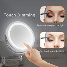BJH Specchio per Il Trucco con ingrandimento 10X, 8 Pollici, Luce Regolabile con Pulsante a sfioramento, per Camera da Letto, Bagno dell'hotel