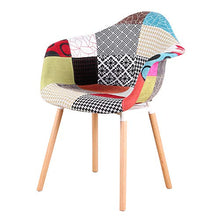 WV LeisureMaster - Sedie da pranzo in tessuto moderno con braccioli patchwork poltrone nordico per soggiorno, sala da pranzo, camera da letto, ufficio, bar, ecc, set da 2 (rosso)