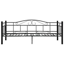 BIGTO - Struttura letto in acciaio per camera da letto, 90 x 200 cm, colore: Nero