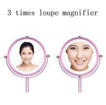 AJH Specchio ingranditore Specchio per Trucco luci, Specchio per Trucco Illuminato ingrandimento 3X, Specchio cosmetico con luci, Doppia Rotazione 360 Lucida finitu