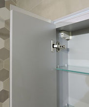 Specchiera specchio bagno pensile contenitore 3 ante, fascia led, cm.67x91,7x15