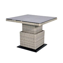 Gartentraum Tavolo da Pranzo 90cm con Piano in Vetro - Altezza Regolabile - Tavolo Buri