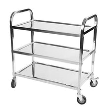BLWX LY Grande Carrello da Pranzo a 3 Livelli dell'Acciaio Inossidabile, Carrello di rotolamento di stoccaggio, carrelli con Le Ruote, Carrello di rotolamento di approvvigionamento (Size : Medium)