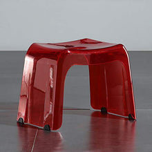 Impermeabile Non-scivolare Sgabello A Gradini Sgabello Per Il Cambio Delle Scarpe,Sgabelli Doccia Acrilico Trasparente,Addensare Schiena Nuda Sedia Sgabello Per Il Bagno-Rosso 25x38x30cm(10x15x12inch)