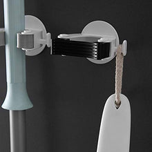 ZXCASDF Stile Nordico Perforato Volante Supporto per Mop Bagno Antiscivolo Impermeabile Mop Bagno Gancio Appiccicoso Gancio Scopa Carta Clip Gancio Supporto per Mop,Grigio