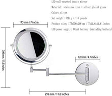 Specchio per il Trucco a Parete da 7 Pollici Trucco per Trucco a vanità 5 X 5 ingranditore (Color : Silver, Size : 7 Inches 5X)