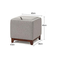 TOPYL Deposito Ottoman Poggiapiedi Sedia Sedile, Moderna Imbottita Piccolo Quadrata Sgabello Divano con Legno Gambe & Tavolino Vassoio di, Quadrato Organizzatore per Camera-h 38x40x40cm(15x16x16inch)