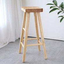 XuQinQin Nordic Solido Pine Bar Sgabello con pedana casa Sedia da Cucina sgabelli da Bar (Size : Medium)