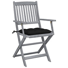 vidaXL Sedie da Giardino Pieghevoli 4pz con Cuscini in Massello Acacia
