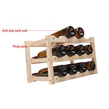 LILINSS Portabottiglie Vino Portabottiglie in Legno a Tre Strati 12 Bottiglie Portabottiglie Vino a casa espositore Porta Vino